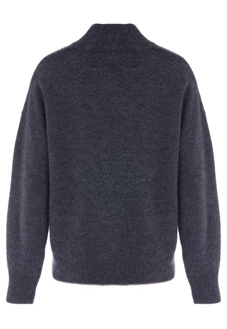 Womens Grey & Silver Star Lurex Jumper
