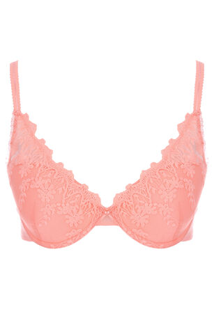 Womens Coral Embroidered Plunge Bra