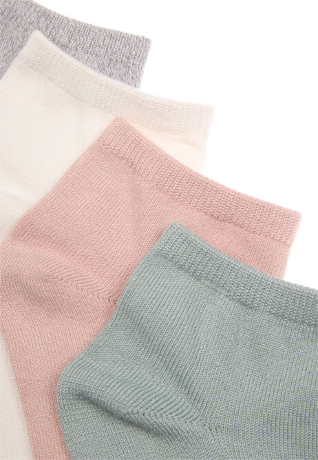 Womens 4pk Pink Supersoft Trainer Socks