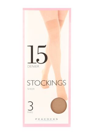Womens Natural 3pk 15 Denier Stockings