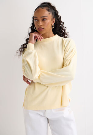 Womens Yellow Cosy Relaxed Plain Top