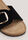 Womens Black Single Strap Footbed Sandals