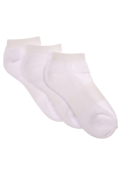 Girls 3pk White Cushioned Trainer Socks