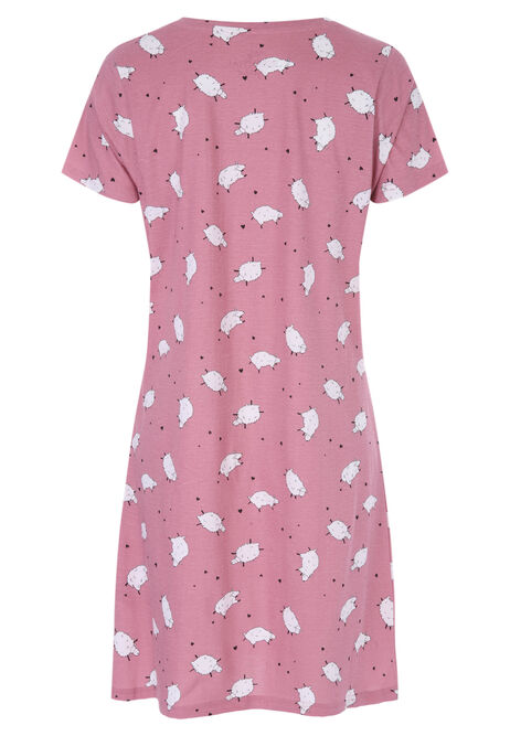 Womens Pink Sheep Nightdress