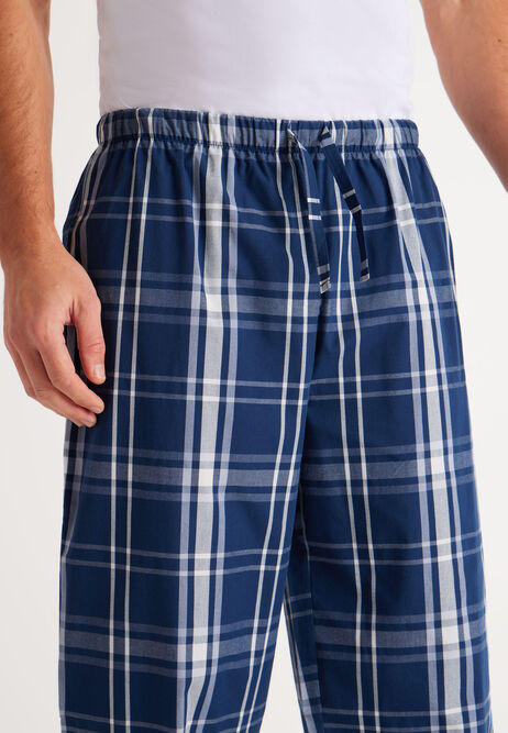 Mens 2pk Blue Check Woven Pyjama set