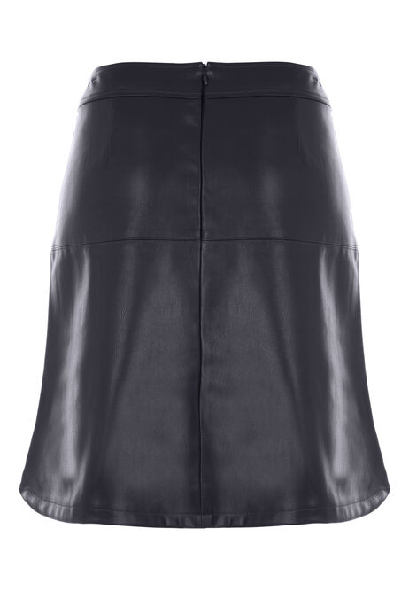Womens Black PU Mini Skirt 