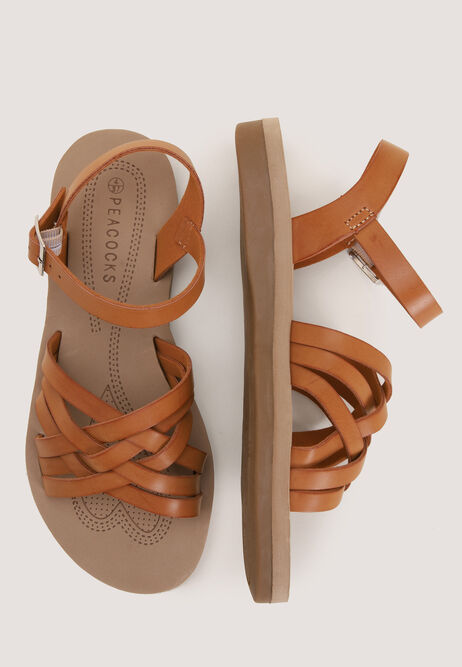 Womens Tan Comfort Sandals