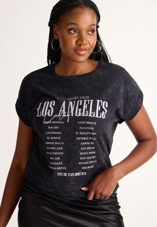 Womens Grey LA Tour T-shirt