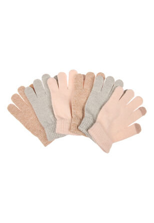 Older Girls 3pk Grey Touch Screen Gloves