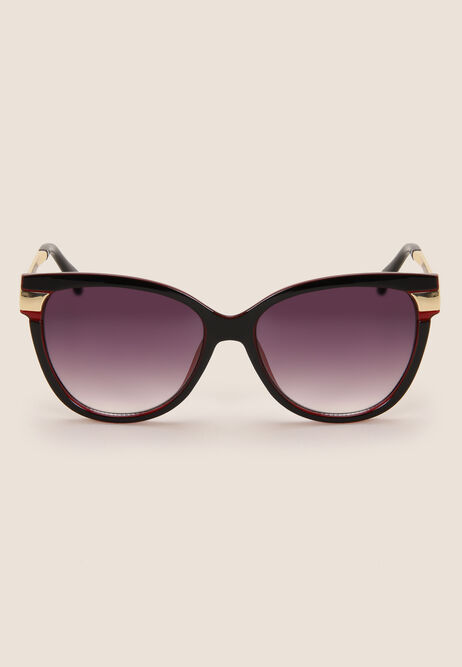 Womens Brown & Gold Cats Eye Sunglasses