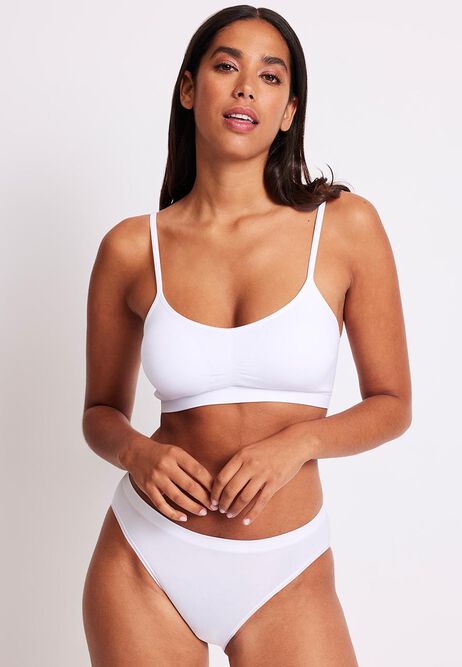 Womens White Seam Free Thin Strap Bra