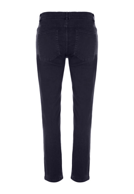 Mens Navy Slim Fit Twill Trousers 