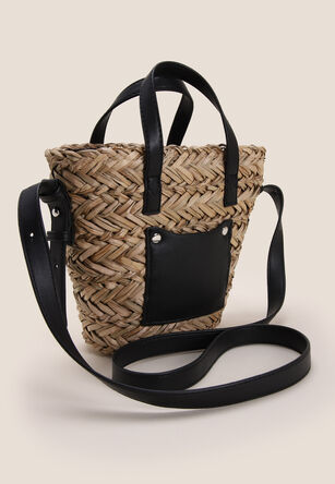 Womens Straw Small Basket Bag