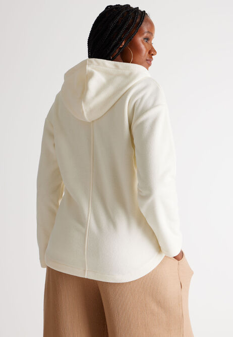  Womens Cream Pullover Hooded Fleece

