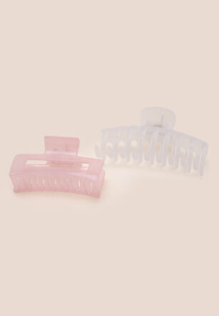Womens 2pk Pink Hair Claw Clips