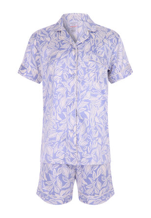 Older Girls Blue Leaf Print Pyjama Set