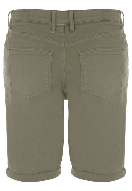 Mens Plain Khaki Mid Length Shorts