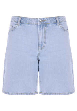 Womens Light Blue Denim Bermuda Shorts