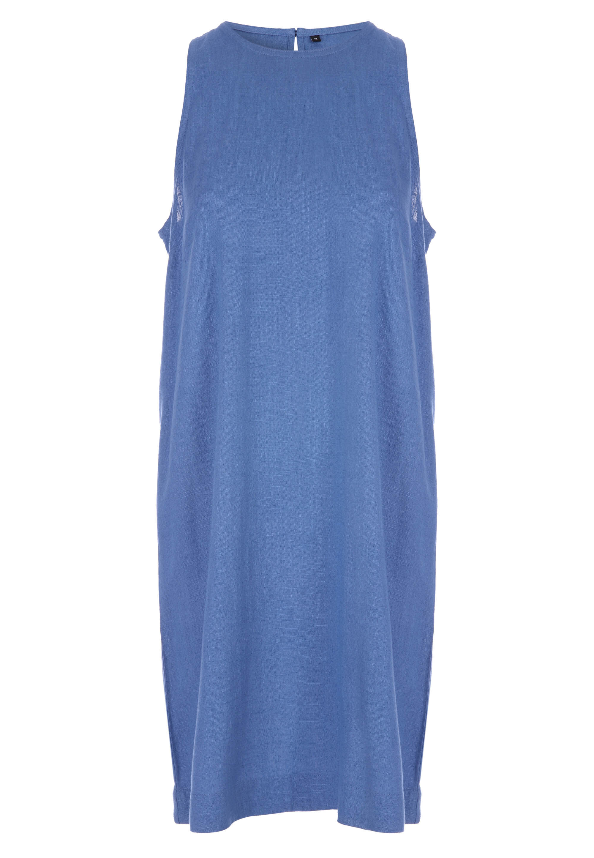 Womens Blue Linen Blend Shift Dress Peacocks
