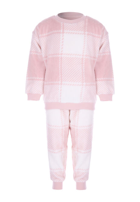 Girls Pink Check Twosie Pyjamas Set