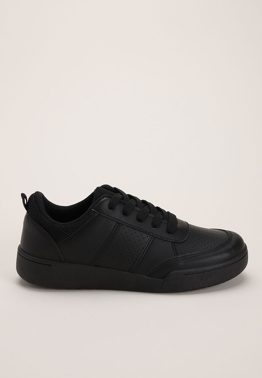 Older Boys Black Lace Up Trainers | Peacocks