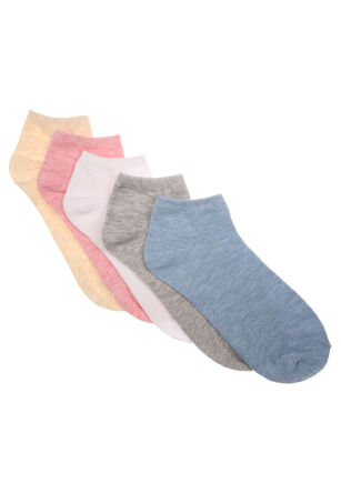 Girls 5pk Pastel Trainer Socks
