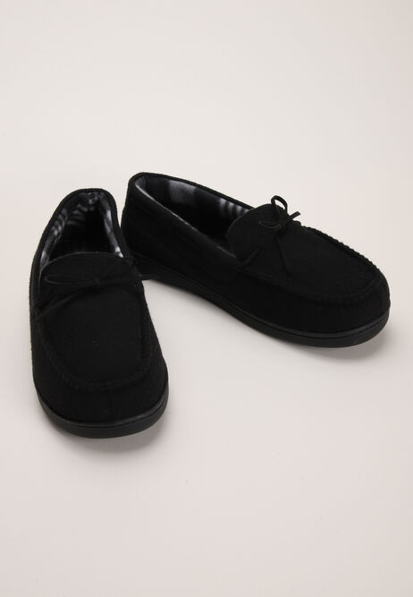Mens Black Thinsulate Closed Back Slippers