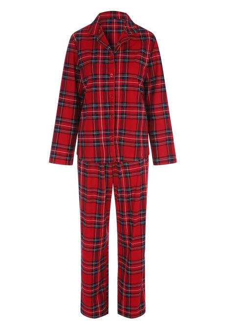 Womens Red Check Family Christmas Pyjama Set