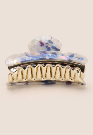 Womens Assorted Marble Blue Hair Claw Clip 
