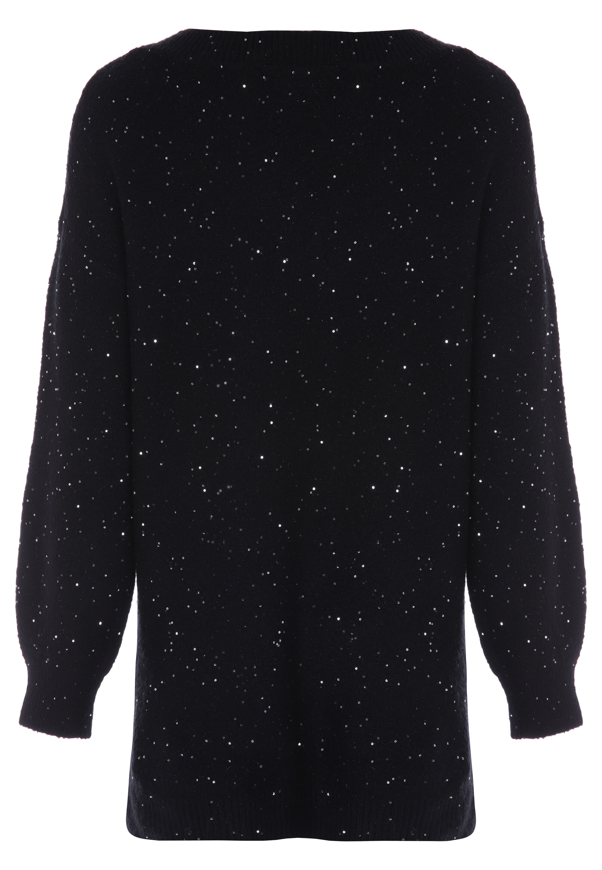 Womens Black Sequin Tunic Jumper Peacocks