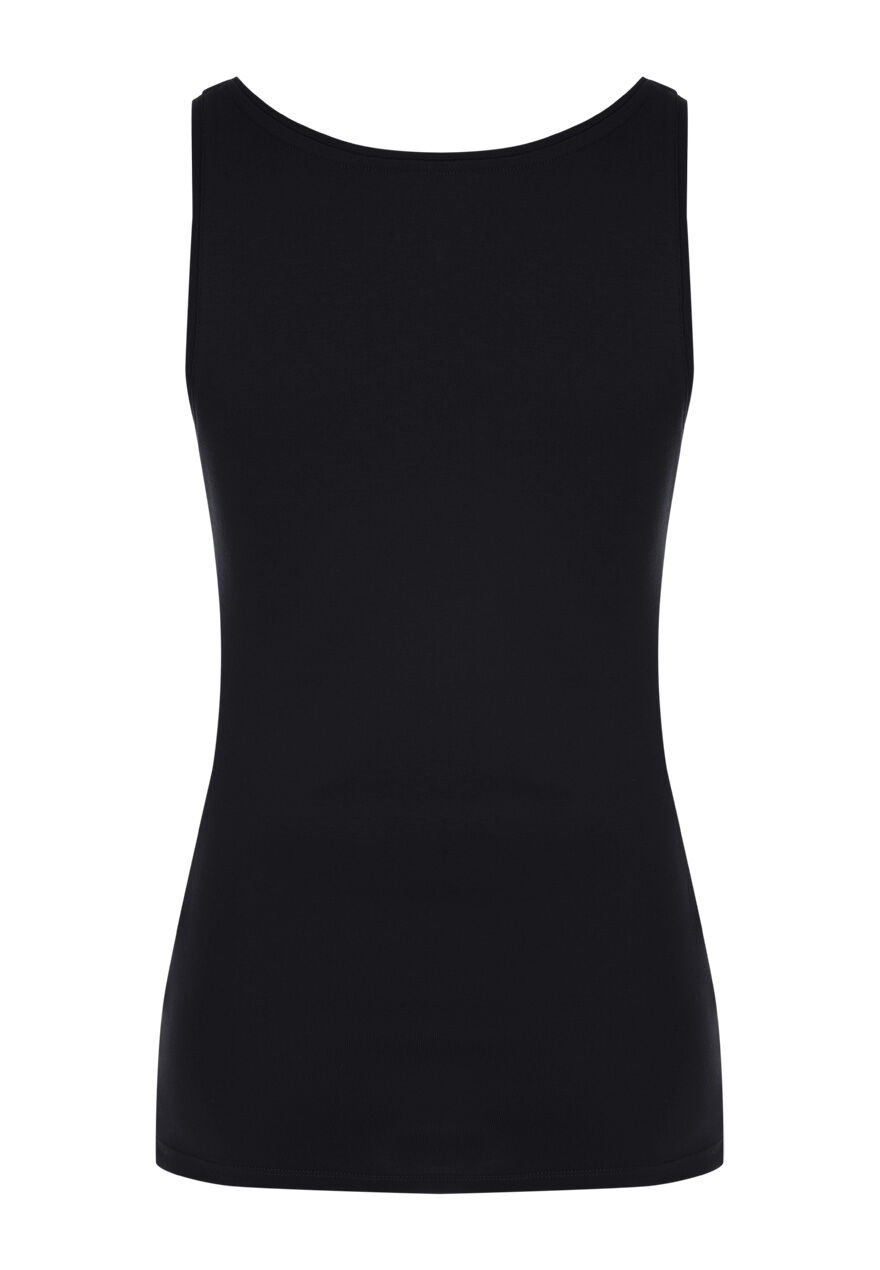Womens Black Pure Cotton Vest Peacocks