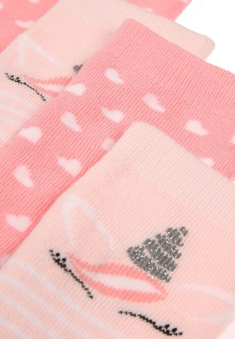 Girls 2pk Pink Unicorn Slipper Socks 