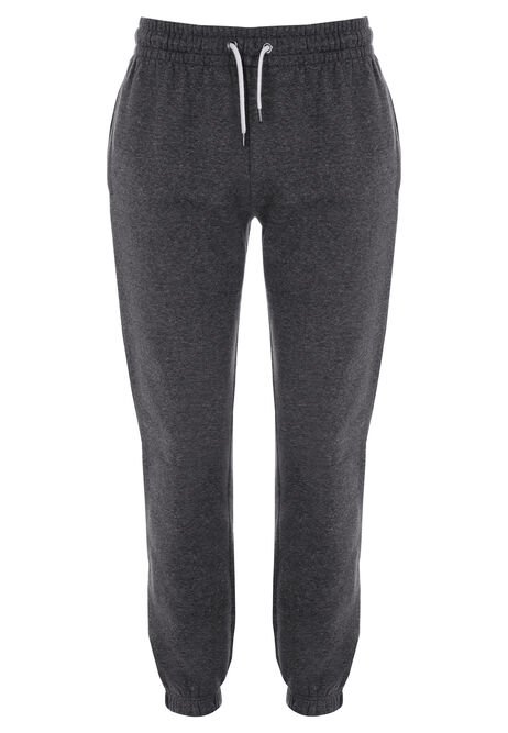 Mens Grey Plain Regular Fit Grindle Joggers