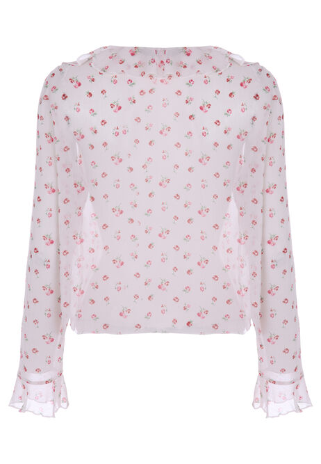 Womens Assorted Pink & White Floral Blouse