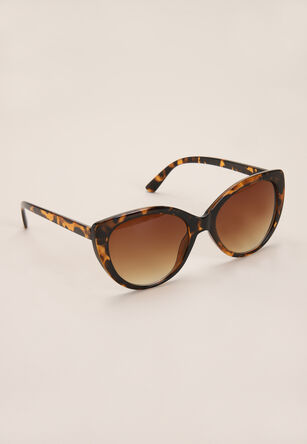Womens Brown Tortoise Cat Eye Sunglasses