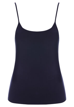Womens Navy Plain Stretch Cami Vest