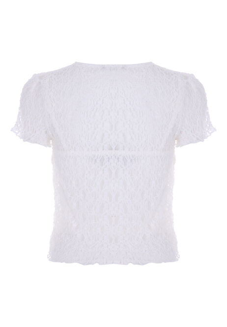 Older Girls White Lace Top