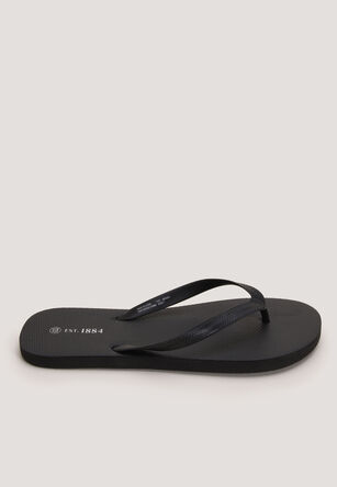 Mens Black Basic Flip Flop Sandals