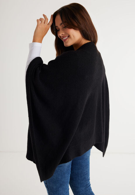 Womens Black Knitted Wrap