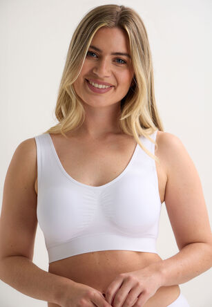 Womens White Thick Strap Crop Top