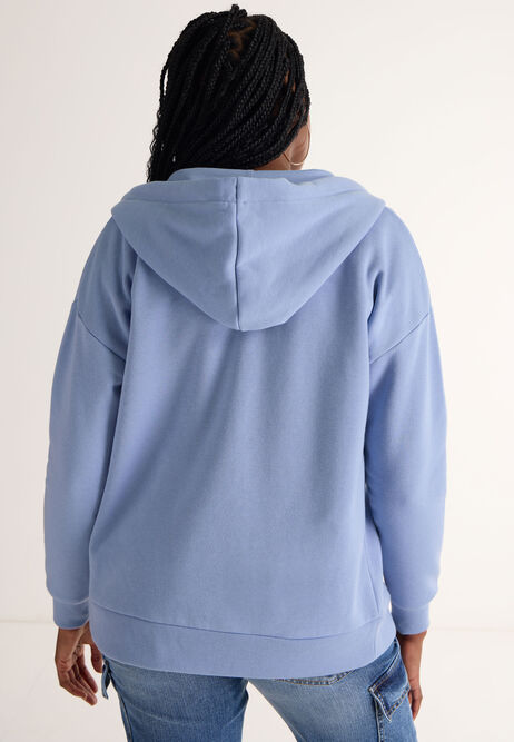 Womens Blue Zip Through Hoody