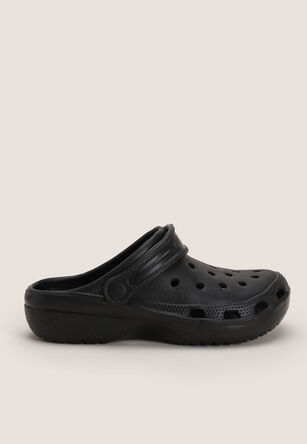 Womens Plain Black Clog Sandals