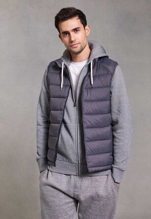 Mens Navy Plain Padded Gilet Jacket