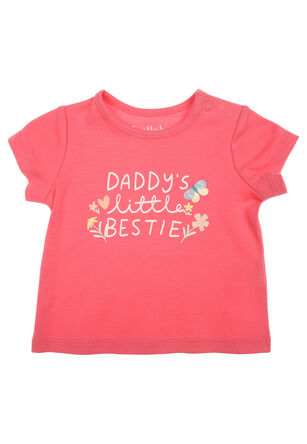 Baby Girls Pink Daddy's Bestie T-shirt