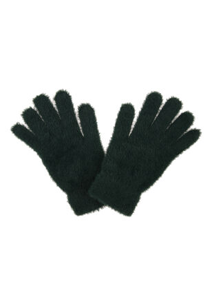 Womens Dark Green Eyelash Gloves
