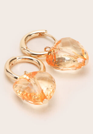 Womens Gold Resin Hoop Earrings