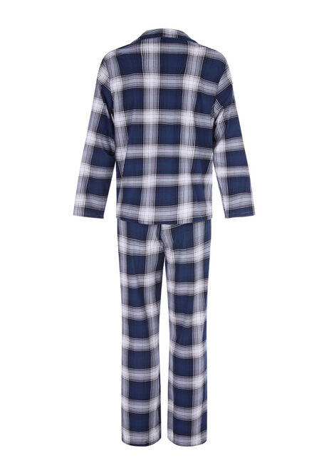 Mens Blue & White Check Pyjama Set