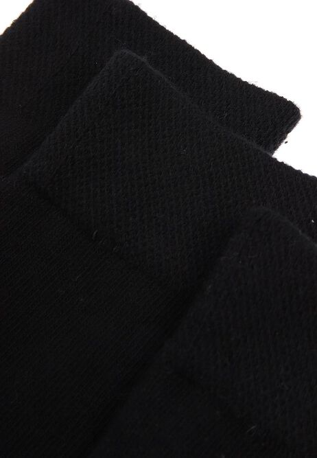 Womens 3pk Plain Black Cushioned Sole Socks