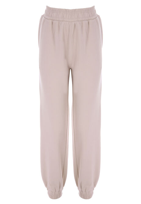 Older Girls Stone Plain Cuffed Leg Joggers