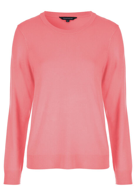 Womens Pale Coral Crew Neck Jumper